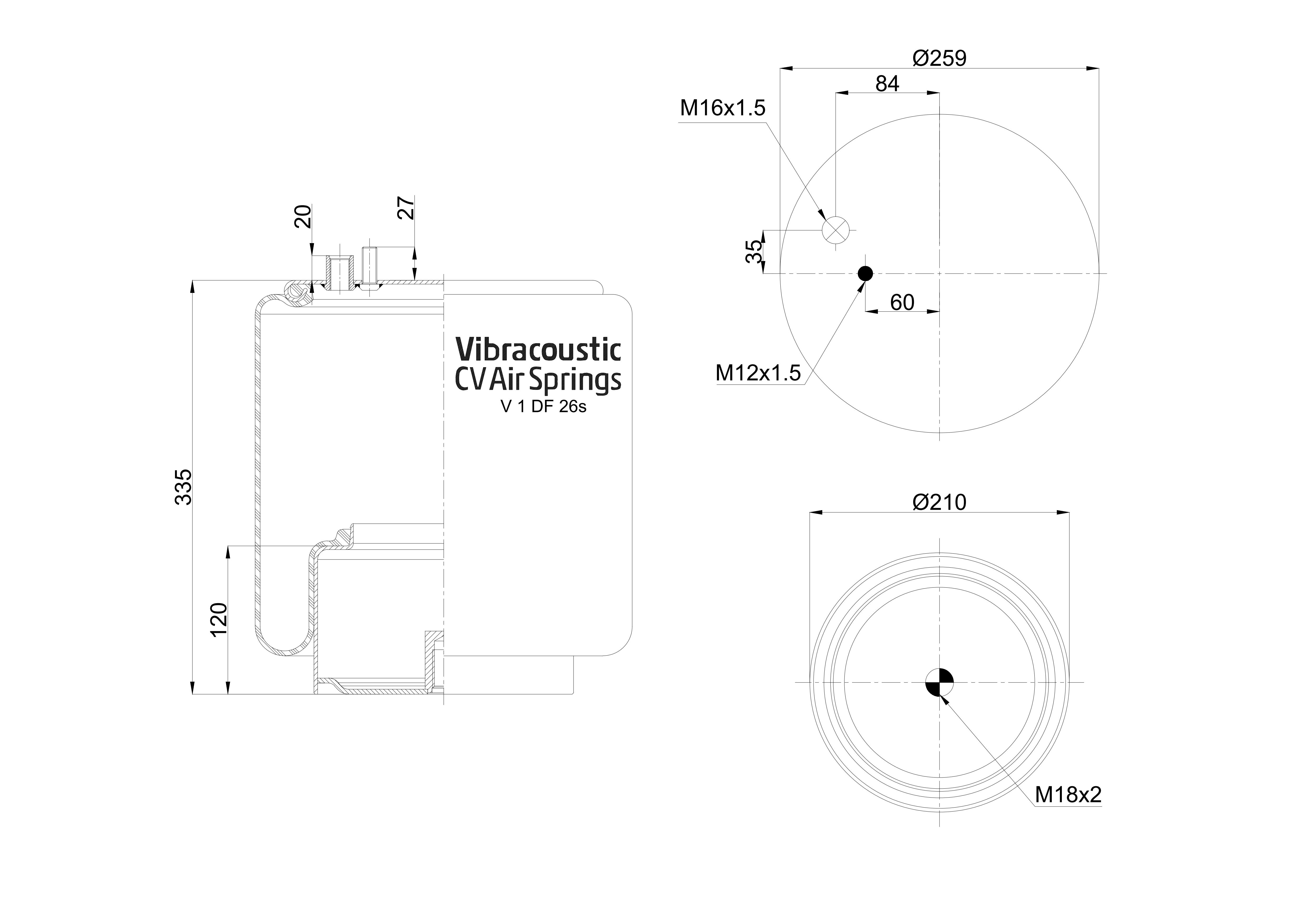 V 1 DF 26S-2 | Vibracoustic Aircruise Lugveer vir Dongfeng Kinland vragmotor