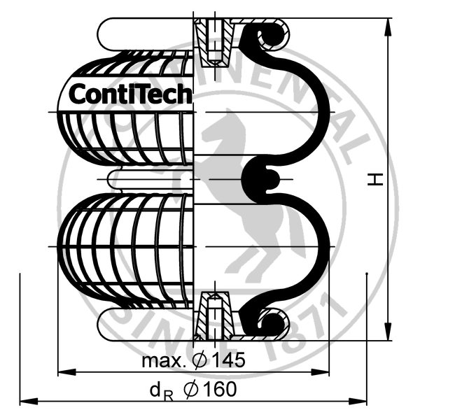 FD 40-10 CI | Continental ContiTech dobbel konvolusjon luftaktuator
