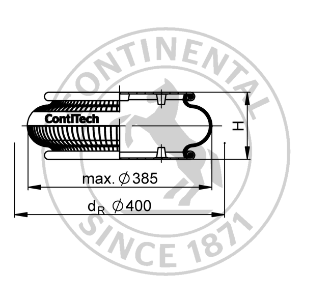 FS 530-11 CI G1/4 | Continental ContiTech ነጠላ ኮንቮሉሽን አየር አንቀሳቃሽ