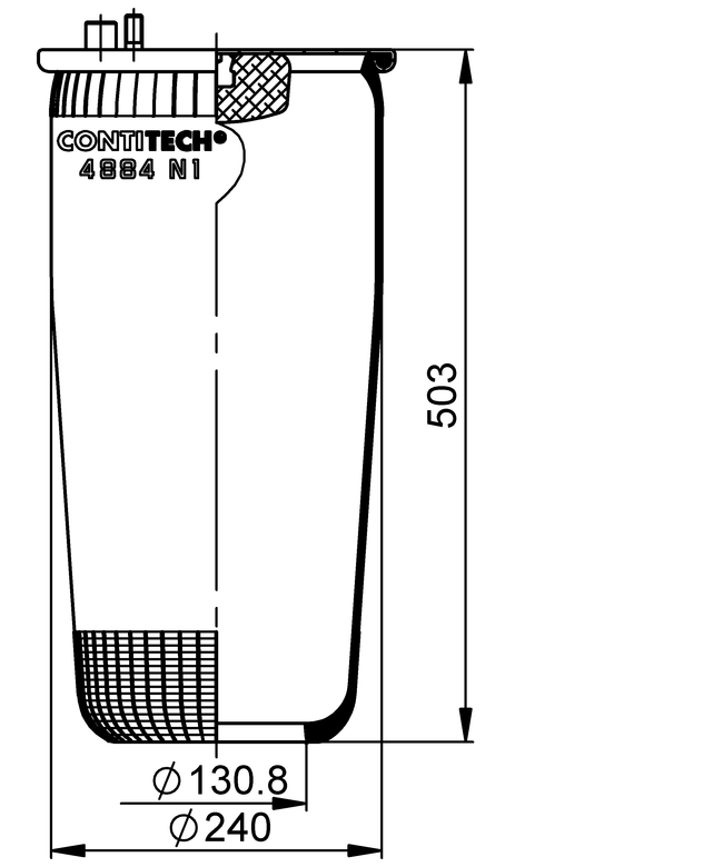4884 N1 P01, No. OE 881.43601.0152 | ContiTech Air Spring untuk Trak MAN TGA