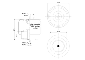V 1 E 25-5, OE nr. 10136462 | Vibracoustic Aircruise Air Spring til BYD Bus