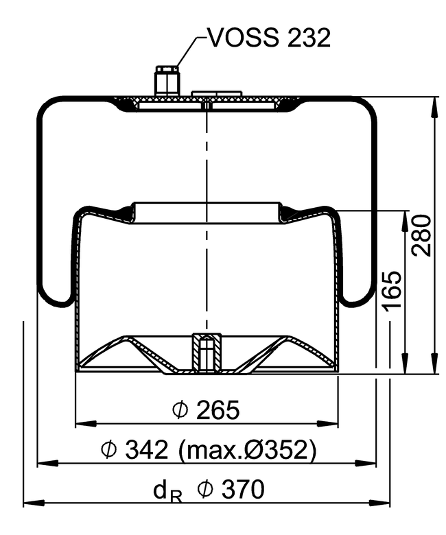 4183 N P25 | ContiTech Luftfjeder til Mercedes-Benz Actros MP2 lastbil