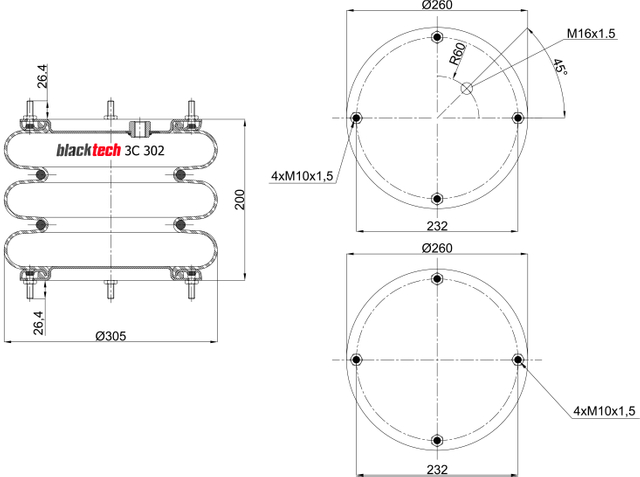 3C 302-200 P03 | Blacktech Fruehauf чиргүүлийн агааржуулагч