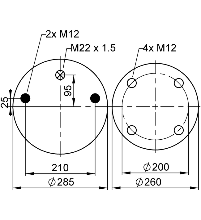 4810 N P05 | ContiTech ایئر اسپرنگ برائے SAF-Holland 29218 V Axle