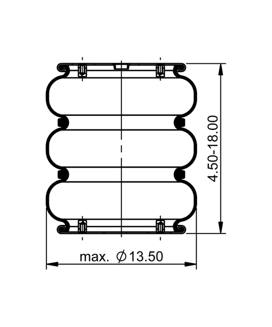 قدم 430-35 1178 | مشغل الهواء ContiTech الثلاثي الملتوي من Continental ContiTech