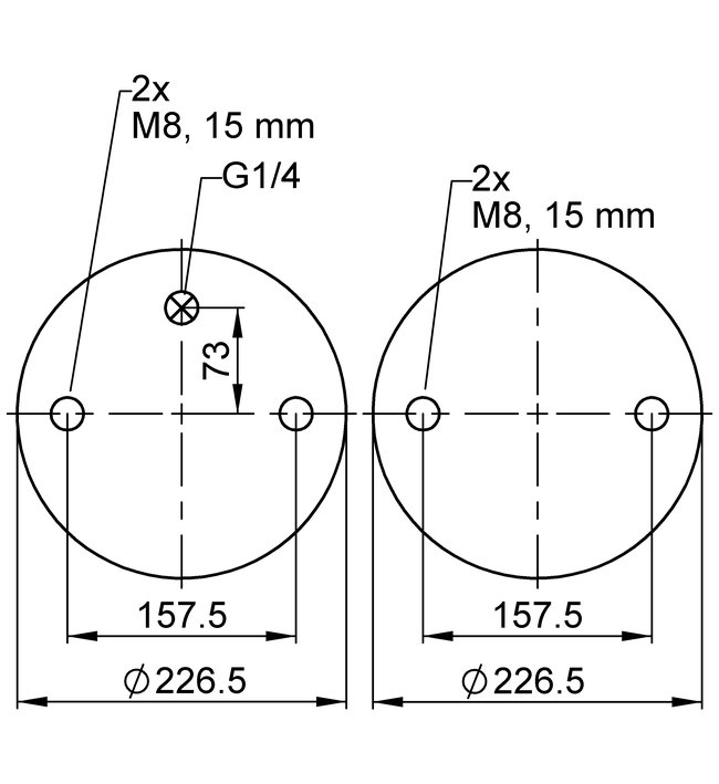 FD 330-30 1/4 M8 | ContiTech Air Spring para sa Hendrickson Axle