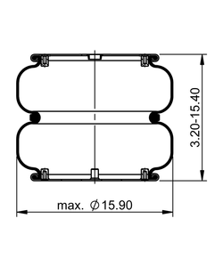 FD 530-35 1165 | Ressort pneumatique &agrave; double convolution Continental ContiTech
